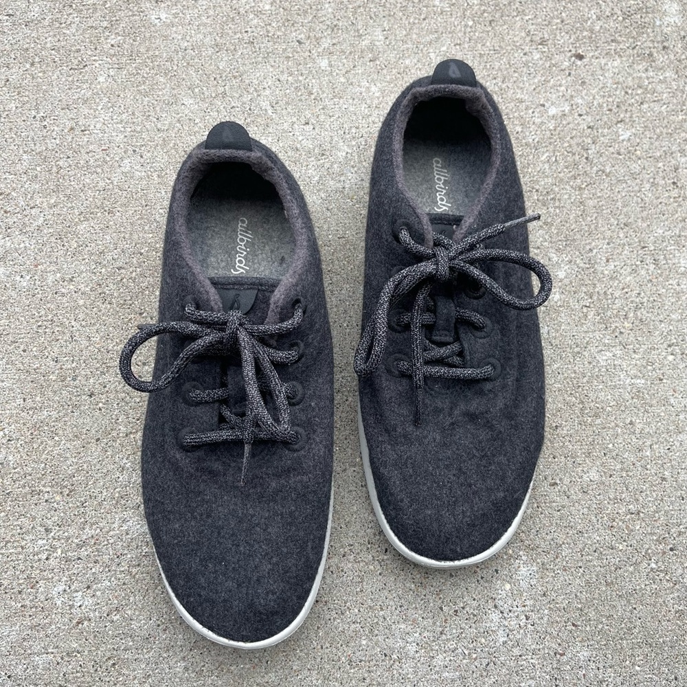 allbirds Wool Runners in Dark Gray with White Soles